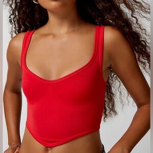 Urban Outfitters Out From Under Camilla Seamless Bustier Cropped Tank Top In Red